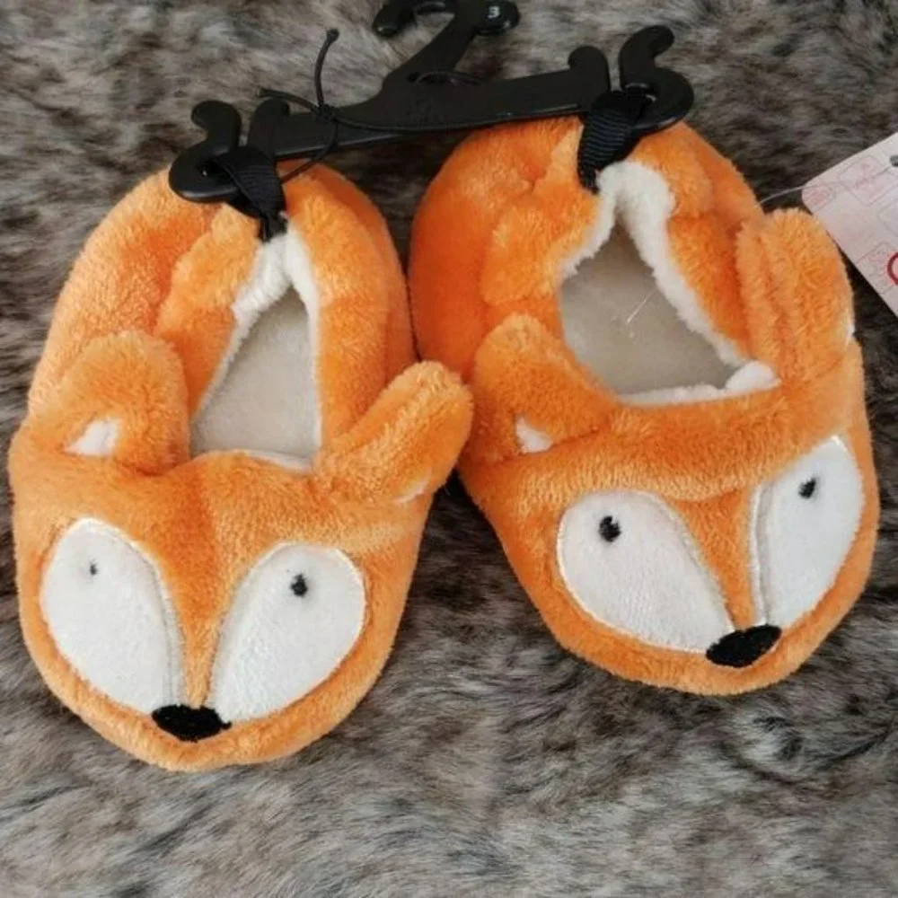 Swiggles Orange Fox plush‎ ears Kids Slippers Infants Size 3